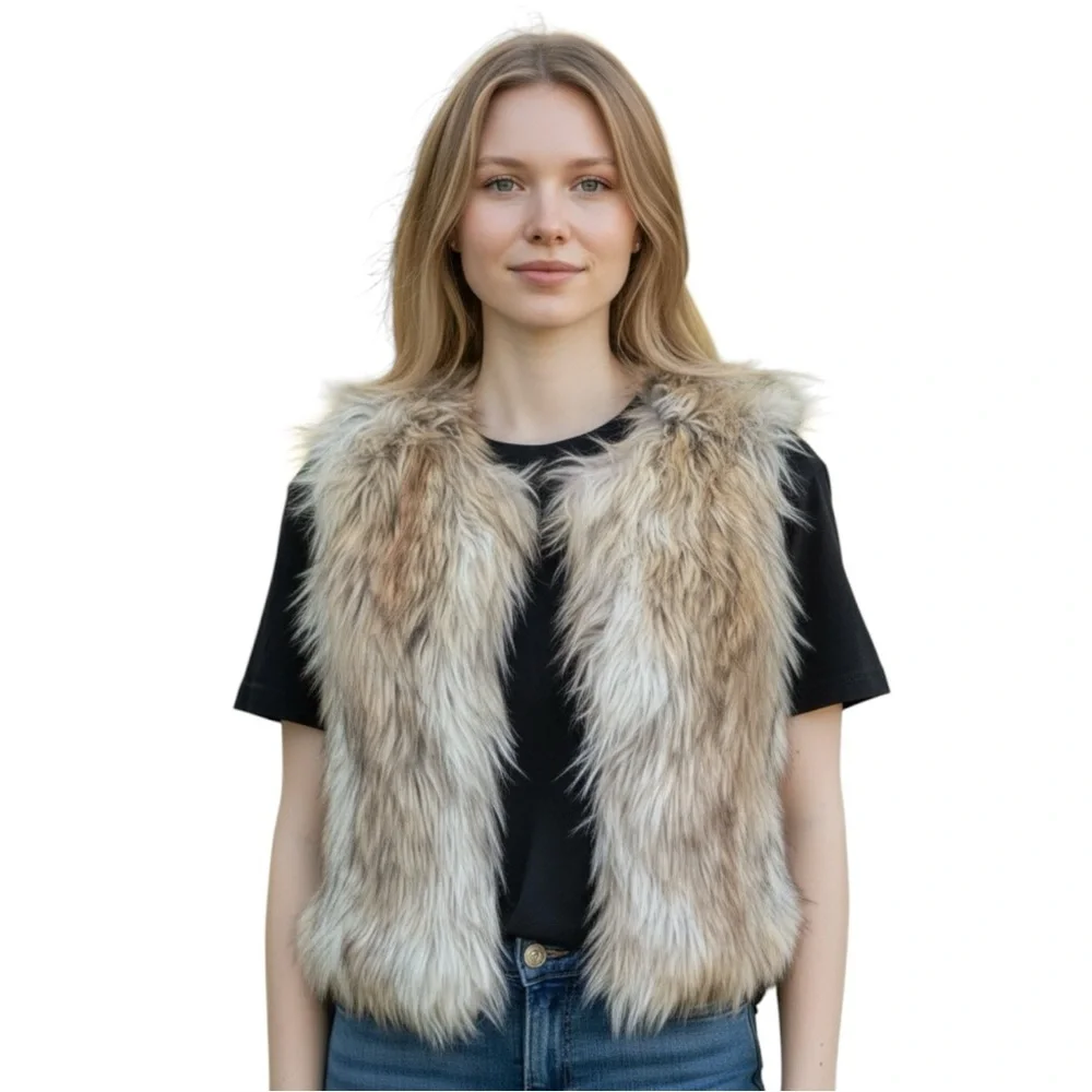 BB Dakota Mixed Fur Vest NWOT XS - Picture 2 of 9